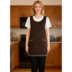 TEMU 빈티지 크로스백 앞치마 - 튼튼한 폴리에스터 주방 앞치마, 가정 요리, 전문 요리사, 레스토랑에 적합, 여성용 앞치마, 요리용 앞치마, 여성 요리용 앞치마