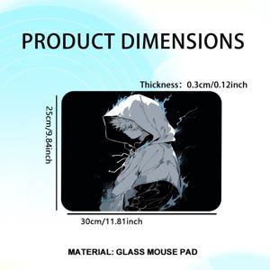 TEMU XXL 유리 마우스패드, 무광, 680℃ 고온 내성 + 내마모 나노 코팅, FPS 게이밍/오피스용 정밀 움직임, 헤비듀티 데스크 매트, 내구성 강화, 쉽게 세척 가능, 미끄럼 방지