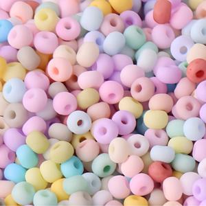 TEMU 고품질 2/3/4mm 균일한 마카롱 단색 반투명 유리 구슬 DIY 주얼리 팔찌 재료용 구슬 및 구슬 모음