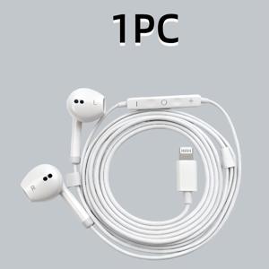 TEMU 아이폰용 유선 이어폰 이어버드, 플러그 앤 플레이 내장 마이크 이어폰, 아이폰 14/13/12/11/XR/XS/X/8/SE/Pro/Pro Max 호환 유선 이어버드