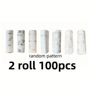 TEMU 고흡수성 일회용 주방 타월 100매/2롤 - 체리 프린트 다층 속건성 청소용 천, 기름 얼룩, 바닥, 조리대에 적합 - 고강도 다용도 주방, 거실, 마당용 주방 타월, 조리대 닦이, 기름 얼룩 제거, 스타일리시한 가정용품