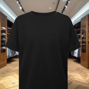 TEMU 남성용 헤비웨이트 티셔츠 - 통기성 좋은 크루넥 반팔, 클래식 핏 데일리 스트리트 스타일 인스포이드 의상 여름 의류, 볼드 프린트, 비침 방지 원단, 캐주얼 스타일, 디자인, 루즈핏, 트렌디한 스트리트 스타일