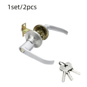 TEMU 1세트/2개, 삼단 도어 핸들 잠금장치 키 포함, 대부분의 방문 호환, 침실, 욕실, 아파트, 학교 등에 적합, 선물용으로 적합