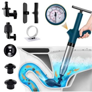 TEMU 1개 고압 공기 드레이지 - 전기/배터리 필요 없는 수동 배관 스네이크, 화장실, 싱크대, 샤워기, 욕조, 파이프용 - 연결 어댑터가 포함된 막힘 제거 도구 - 가정, 주방, 욕실, RV, 아파트에 이상적인 내구성 있는 배수구 청소기, 싱크대 막힘 제거기