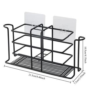 TEMU 철제 칫솔걸이, 무드릴 벽걸이 칫솔 스탠드, 배수구 포함 욕실 컵 및 칫솔 정리대