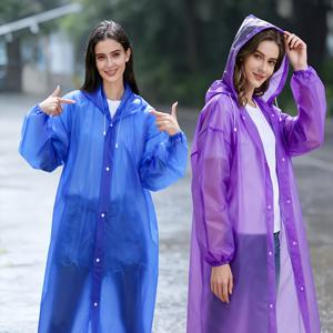 TEMU 야외 스포츠용 성인용 등산 비옷 2개 세트, 블랙 & 퍼플 비옷 세트, & 고품질 EVA 두꺼운 전신용 여성용 여행 등산 사이클링 휴대용 비옷 1개, 조임끈 포함
