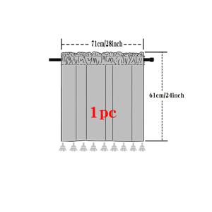 TEMU 1개, 작은 창문 커튼, 속이 빈 수제 술 장식이 달린 시스루 짧은 커튼 밸런스, 오지 패턴, 주방 카페, 욕실, 빈티지 스타일 방을 위한 짧은 팜하우스 창문용 크로셰 레이스