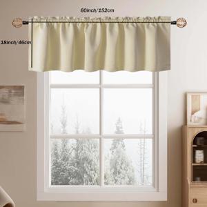 TEMU 1개 발란스 커튼, 쉬운 설치를 위한 로드 포켓 디자인, 열 절연 및 차양, 식당, 주방, 카페, 욕실 및 거실 장식에 이상적 - 12가지 색상으로 제공, 거실용 커튼