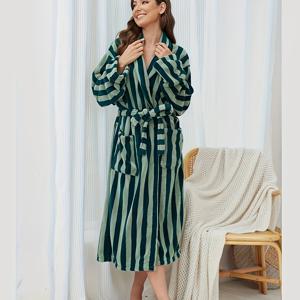 TEMU 라이트 럭셔리 레트로 이지 목욕 가운 체커보드 세로 바 목욕 가운 홈 호텔 남성 및 여성용 롱 2024년 신상