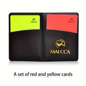 TEMU 인조 가죽 축구 심판 키트, 레드 & 옐로우 카드 및 경기 기록장 - 필수 스포츠 장비, 심판 용품