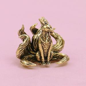 TEMU 수집용 피규어, 7꼬리 여우의 황동 공예 장식품, 테이블 장식 또는 선물용