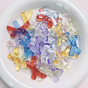 TEMU 2D 평면, 35개 0.78 * 1.3 인치 - 보우타이 모양 아크릴 장식 비즈, 투명 보우타이 평면 백 천공, 핸드메이드 DIY 주얼리 제작 용품, 폰케이스 펜던트, 팔찌, 목걸이, 발찌, 귀걸이 및 기타 수공예품에 사용 가능