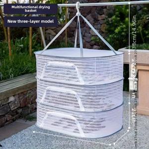 TEMU 삼단 접이식 메쉬 빨래 건조 바구니, 스웨터 옷걸이대, 대형 세탁물 건조대, 평면 옷건조대, 모든 종류의 옷을 건질 수 있는 메쉬 빨래 건조기, 건조대