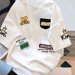 TEMU 아카데믹 스타일 청소년 봄 여름 가을용 소매 밑단 