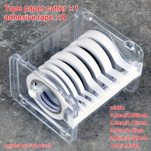 TEMU 수제 모델 페인트 컬러링 스프레이 페인트 페인팅 색상 분리 아크 라디안 곡면용 곡선 마스킹 용지 벤딩 마스킹 테이프 8 + 커터