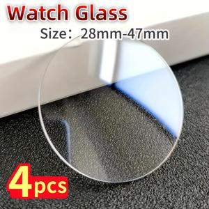 TEMU 4개입 강화 유리 액정 보호 필름 (라운드 시계용 28mm-47mm), 고화질, 초박형 스크래치 방지 및 내마모성 보호 필름, 9H 경도, 2.5D 곡면 엣지, 부드러운 촉감, 지문 방지