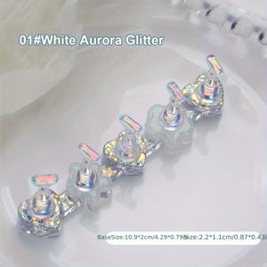 TEMU 투명 레이저 오로라 네일 폴리쉬 레진, 아이스 클리어 연습 스탠드, 러브 롱 스트립 네일 플레이트, 주얼리 네일 스탠드
