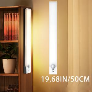 TEMU LED 모션센서 조명: USB Type-C 충전식 LED 자석형 3색온도 무단계 밝기 조절, 스티커형 디자인 & 배터리 사용 (옷장/카운터/침대옆&독서등)