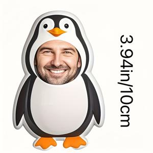 TEMU 맞춤 사진 펭귄 베개 - 귀여운 만화 펭귄 디자인 부드러운 쿠션 선물, 발렌타인데이, 크리스마스, 부활절, 추수감사절, 할로윈에 완벽 - 소파 & 침실용 홈 데코, 시즌 선물, 고품질 프린트 재미있는 쿠션