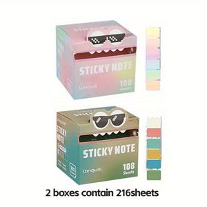 TEMU 216/210매 풀접착 찢을 수 있는 스티커 메모지, 풀아웃 스티커 메모지 진주색 투명, 메모용, 학교 문구류, 사무실, 학생 및 가정용으로 이상적인 선택!