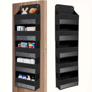 TEMU 5단 도어형 걸이형 수납 정리함, 대용량 포켓 5개, 기울임 방지 기능, 침실, 욕실, 보관실 등에 적합