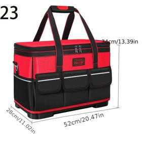 TEMU 다기능 전기기사용 공구 가방, 고하중 내마모성 옥스포드 천 휴대용 공구 가방, 대형 철물공구 파우치