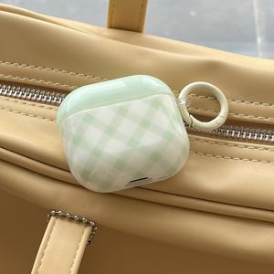 TEMU 그린 패턴 소형 애플 + 라운드 링 이어폰 케이스 / for AirPods Pro 2 호환 케이스 / for AirPods Pro 케이스 / for AirPods 4 케이스 / for AirPods 3 케이스 / for AirPods 2 케이스 / 여성용 패션 이어폰 케이스 / 이어폰 케이스