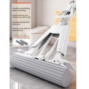 TEMU 2-in-1 쿼드러플 물빠짐 걸레 세트, 흡수력 강한 헤드 2개 포함, 건식/습식 겸용, 스테인리스 스틸 핸들—마당, 거실, 침실, 수영장에 적합. 가정 필수품 또는 할로윈/크리스마스 선물로 완벽