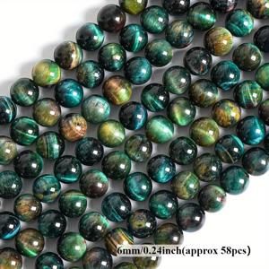 TEMU 6mm/8mm 천연 타이거 아이 비즈 - 수경색 루스 스페이서 비즈, 주얼리 제작, 팔찌, 목걸이 및 추가품, 주얼리 공예 | 생생한 비즈 디자인 | 천연석 비즈, 주얼리 제작용 비즈, 팔찌 비즈, 펜던트