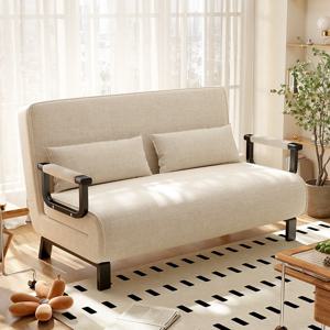 TEMU 3-in-1 접이식 소파베드 좌식소파 조절 가능한 리클라이너 백러스트 베개 및 금속 프레임 1인용 2인용 쇼파침대겸용