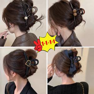TEMU 1+1+1+1 여성용 12cm-13cm 빅사이즈 왕 헤어 집게핀 대형 올림머리 반묶음 머리집게 머리핀/헤어핀 /머리핀/집게핀 대형(4P세트)