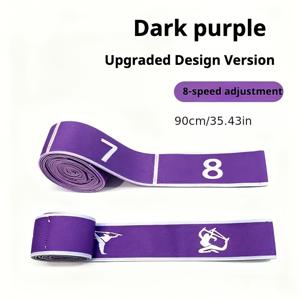 TEMU 8구획 요가 저항 밴드, 번호가 표시된 내구성 있는 소재, 보라색/분홍색, 다양한 색상 선택 가능, 남녀 공용, 신체 이완, , 스트레칭 및 懸垂運動 훈련용 - 번호가 표시된 가이드가 있는 신축성 운동 밴드 (초보자용)