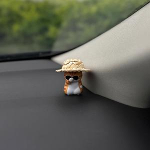 TEMU 안경을 쓴 슬픈 귀여운 아기 고양이 멋진 고양이 피규어 - 가정, 사무실, 자동차 내부용 대시보드 액세서리 - 잔여물 없는 접착식 뒷면 (드릴링 필요 없음) - 책상용