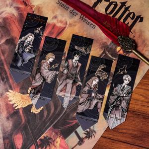 TEMU 5개 해리 포터 블랙 골드 포일 캐릭터 책갈피 | 다용도 책 모서리 장식, 책 애호가를 위한 완벽한 선물, 파티 답례품, 공예 용품