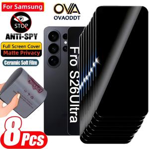 TEMU 갤럭시 S26 울트라/S25 울트라/S24 울트라/S26/S25/S24/S23/S22/S21/FE/에지/플러스 호환 매트 세라믹 프라이버시 스크린 보호필름 8개입, 유리 아닌 프라이버시 필름 OVAODDT