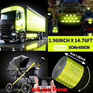 TEMU 단색 반사 안전 테이프 1.96*177.17인치 노란색/빨간색/흰색/파란색/초록색/형광 초록색 반사 접착 스티커 안전 표시 자동차 모양 자체 접착식 경고 스트립 반사 필름, 자동차, 트럭, 버스용 야간 사용