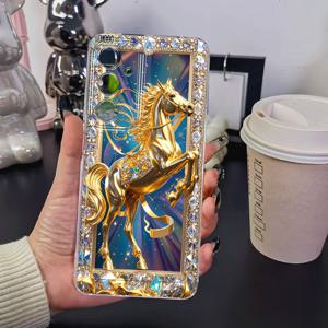 TEMU 휴대폰 케이스 - 골든 호스 휴대폰 케이스 골든 호스 패턴 휴대폰 케이스, 삼성 갤럭시 휴대폰 케이스, A5 A3 A02 A34 A13 A14 A32 A24 A12 A50 A54 A70 A73 A34 A55S NOTE 10F12 M10S S22 S23 S24 S25 S26 U P에 적합, 크리스마스 및 할로윈 선물 G