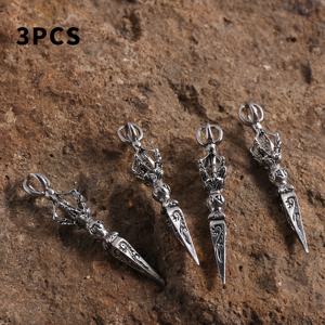 TEMU 3개 은색 바자 펜던트 | 정교한 빈티지 패턴의 클래식 티베트 의식 모양, 풍부한 질감, 신비롭고 우아한 분위기, 국수 및 빈티지 패션을 포함한 다양한 스타일에 적합, 공예에 이상적