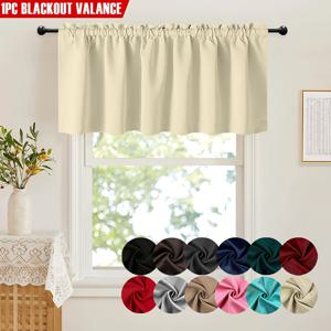 TEMU 1 패널 발란스 커튼 열 절연 로드 포켓 창문 처리 커튼 헤드, 주방 거실 침실 홈 데코용