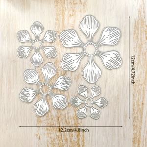 TEMU Alinacraft 1SET 모란 꽃 레이어드 3D 플로럴 프레임 금속 커팅 다이, 선물 포장, 수제 카드 제작, 카드, 스크랩북, 앨범 및 봉투 장식용 - Alinacutle