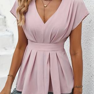 TEMU 신상 봄/여름 컬렉션: 민소매 비넥 탑, 신축성 있는 허리 라인으로 미니멀하고