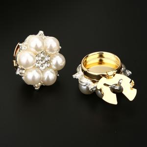 TEMU 여성용 셔츠 및 드레스용 단추 커버 2개, 라인스톤 인조 진주 팬시 단추 장식, 커프스링크 액세서리, 바느질 필요 없는 커프스 링크, 여성용 선물