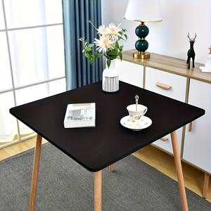 TEMU 34인치 블랙 스트레치 폴리에스터 테이블 커버 - 웨딩, 베이비 샤워, 브라이덜 샤워, 생일 및 일반 행사에 적합한 맞춤형 사각 테이블보 - 피크닉, 캠핑, 야외 카페, 여행, 바베큐 및 파티에 완벽한 선택