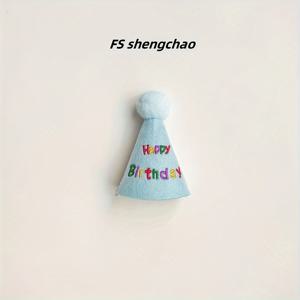 TEMU 강아지 생일 모자와 턱받이 세트 - 사랑스러운 장식품