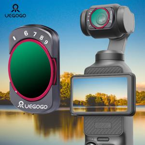 TEMU UEGOGO 자석 변수 ND 필터 DJI Osmo Pocket 3, ND32-512 중성 밀도, 다층 코팅 광학 유리, 쉬운 자석 설치, 청소용 천 포함