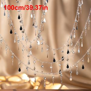 TEMU 1미터 물방울 펜던트 구리 체인, 주얼리 제작용, 목걸이, 팔찌 및 의류 태슬 장식에 적합