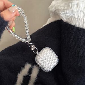 TEMU 투명 이어폰 커버, 수제 이어폰 케이스, 매달 수 있는 체인 이어폰 슬리브, 귀여운 이어폰 커버, 아름다운 보호 케이스, Airpods 2/3/Pro/Pro 2/Airpods 4용