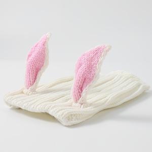 TEMU 귀여운 부활절 애완 동물 토끼 모자 (고양이 및 강아지용), 편안한 니트 귀 덮개 디자인, 불안 완화 및 바람 방지 효과, 애완 동물 부활절 의상으로 완벽