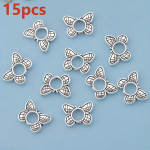 TEMU 30개/15개입 모양의 속이 빈 홀 스페이서 비즈, 단면 펜트레이드 루즈 비즈, 동물 패턴 장식 비즈, 수직 홀 비즈, 팔찌, 목걸이, 발찌, 귀걸이 등 주얼리 프로젝트에 적합