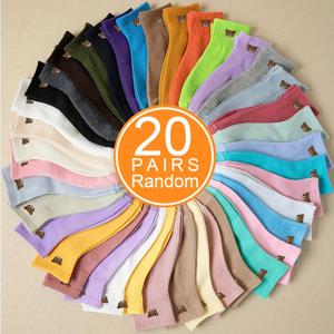 TEMU 여성용 곰돌이 캐주얼 스포츠 발목 양말 5/10/15/20켤레